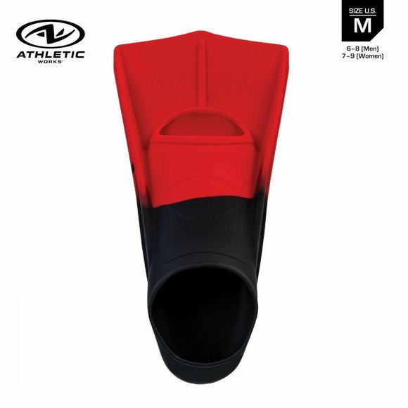 NEW Athletic Works Adult Red Silicone Travel Training Fins Medium 6-8 Mens 7-9 W - Picture 2 of 2